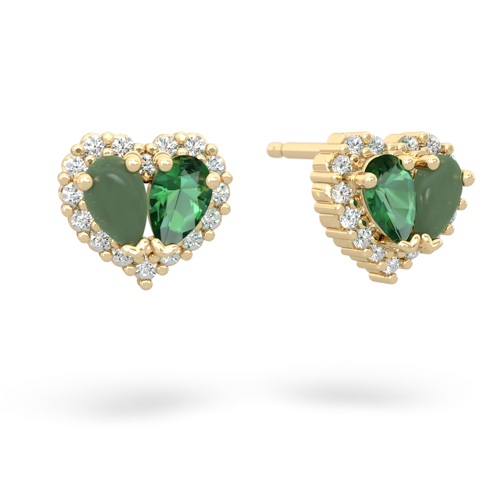 Jade Halo 14K Yellow Gold earrings E7008