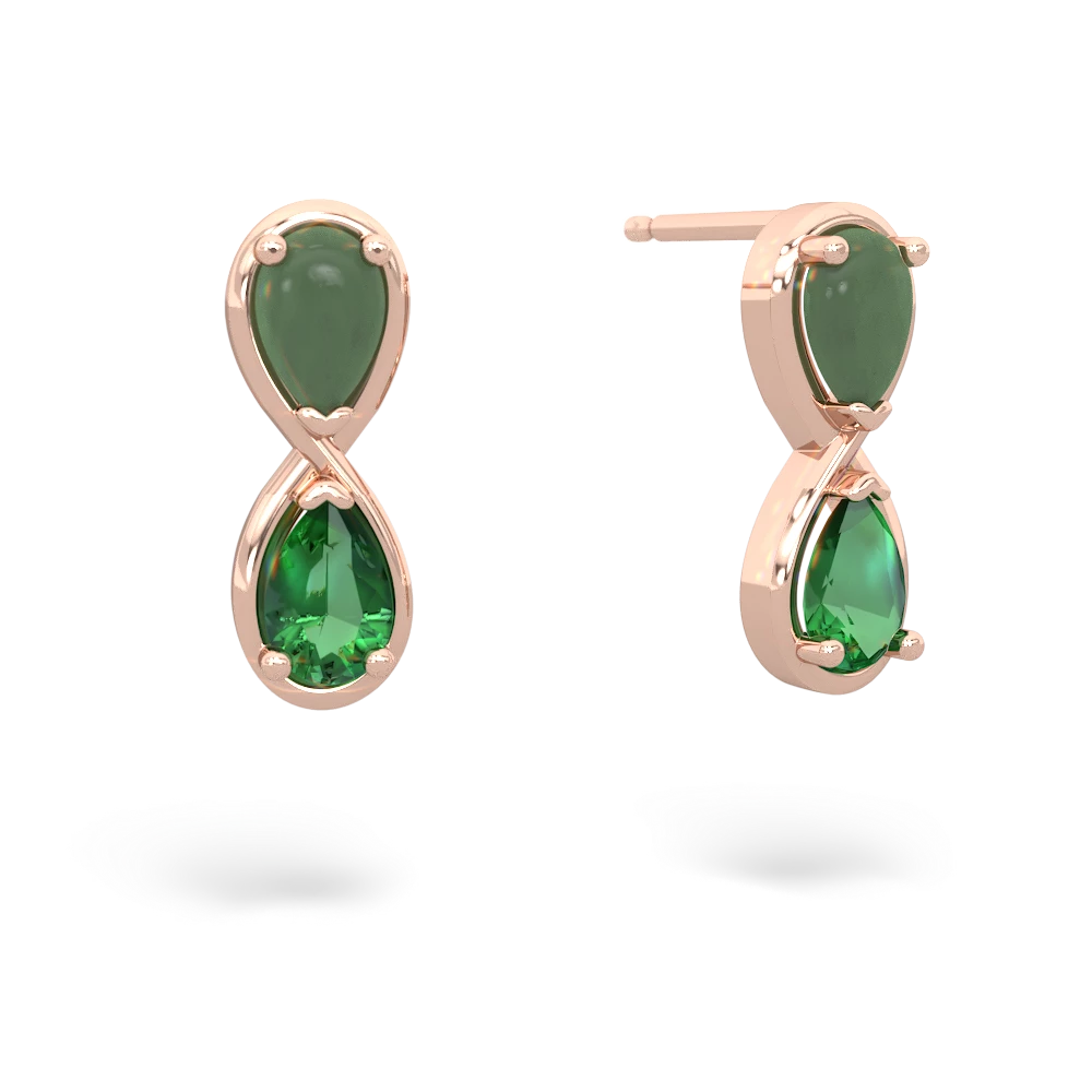 Jade Infinity 14K Rose Gold earrings E5050