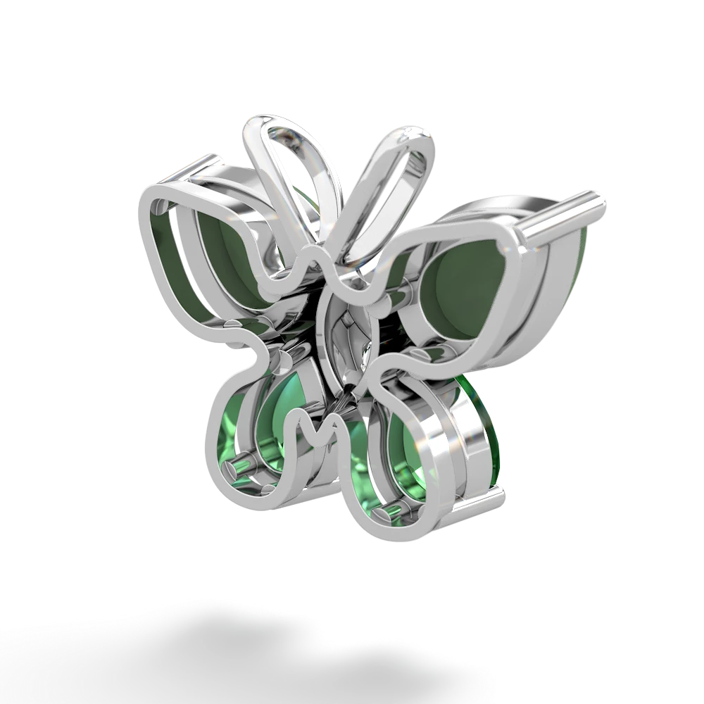 Jade Butterfly 14K White Gold pendant P2215