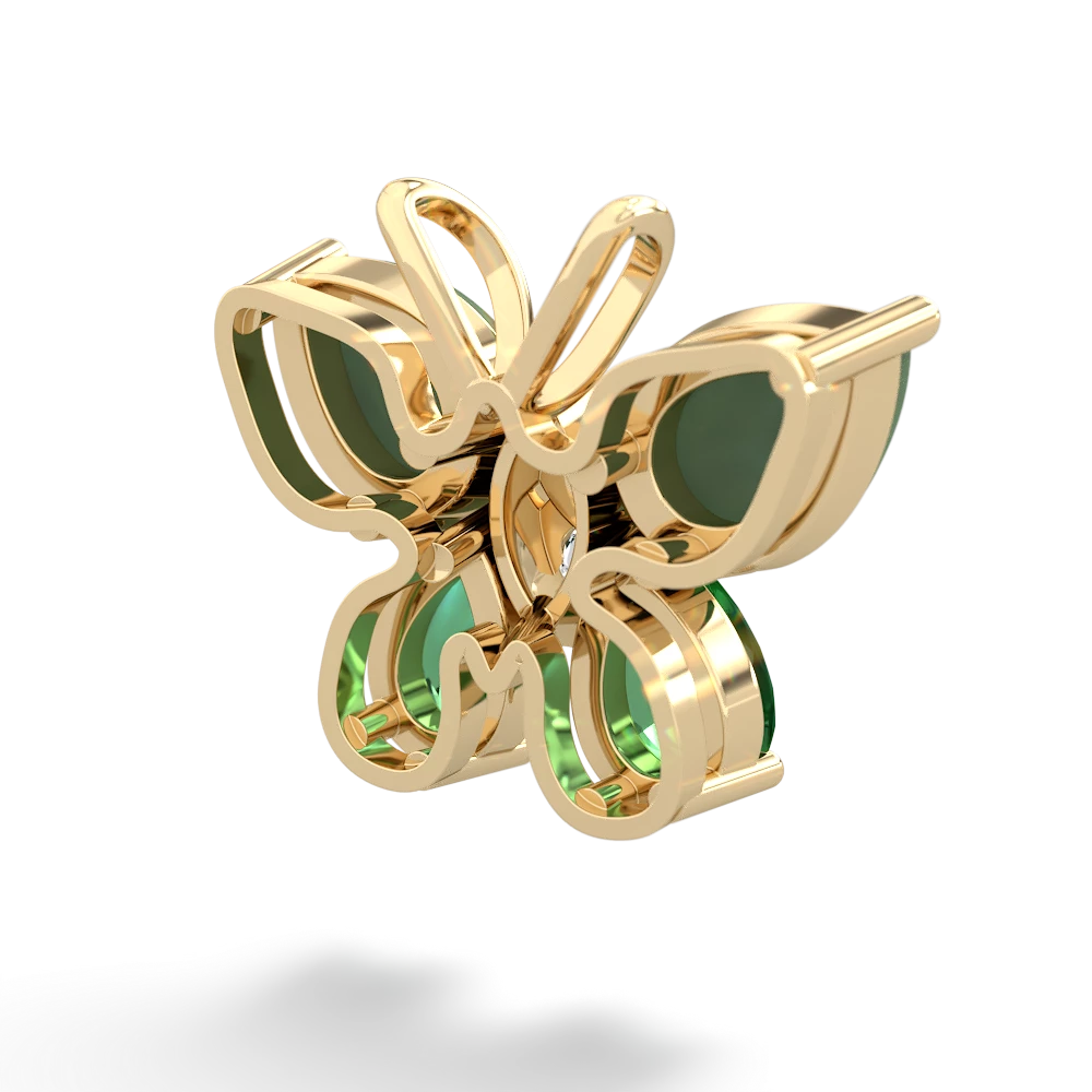 Jade Butterfly 14K Yellow Gold pendant P2215