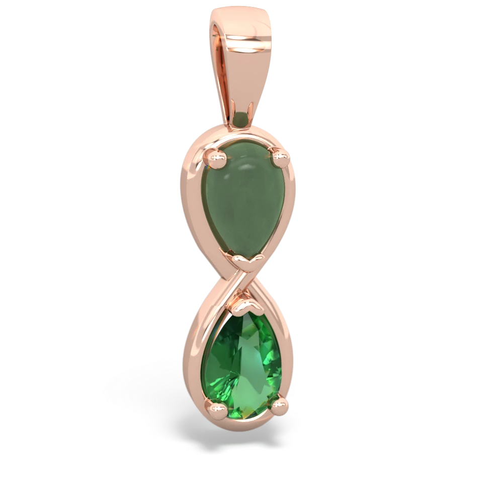 Jade Infinity 14K Rose Gold pendant P5050