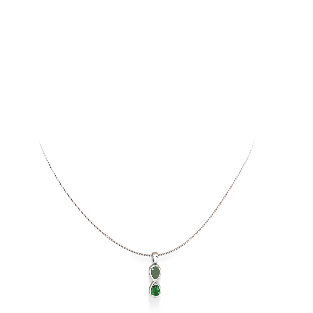 Jade Infinity 14K White Gold pendant P5050