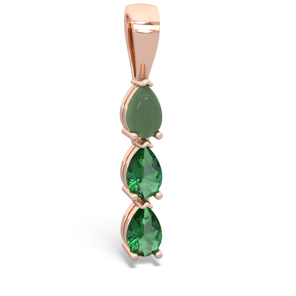 Jade Dew Drops 14K Rose Gold pendant P2251