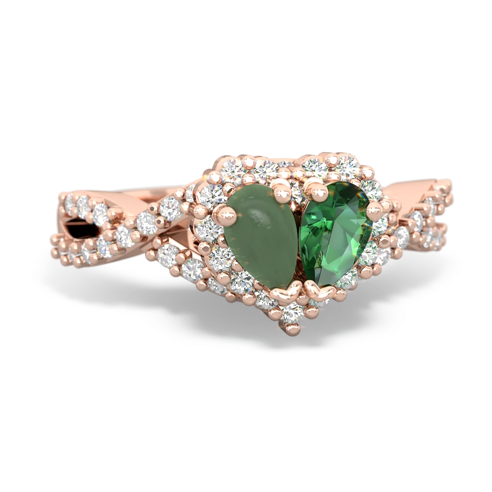 Jade Diamond Twist 'One Heart' 14K Rose Gold ring R2640HRT