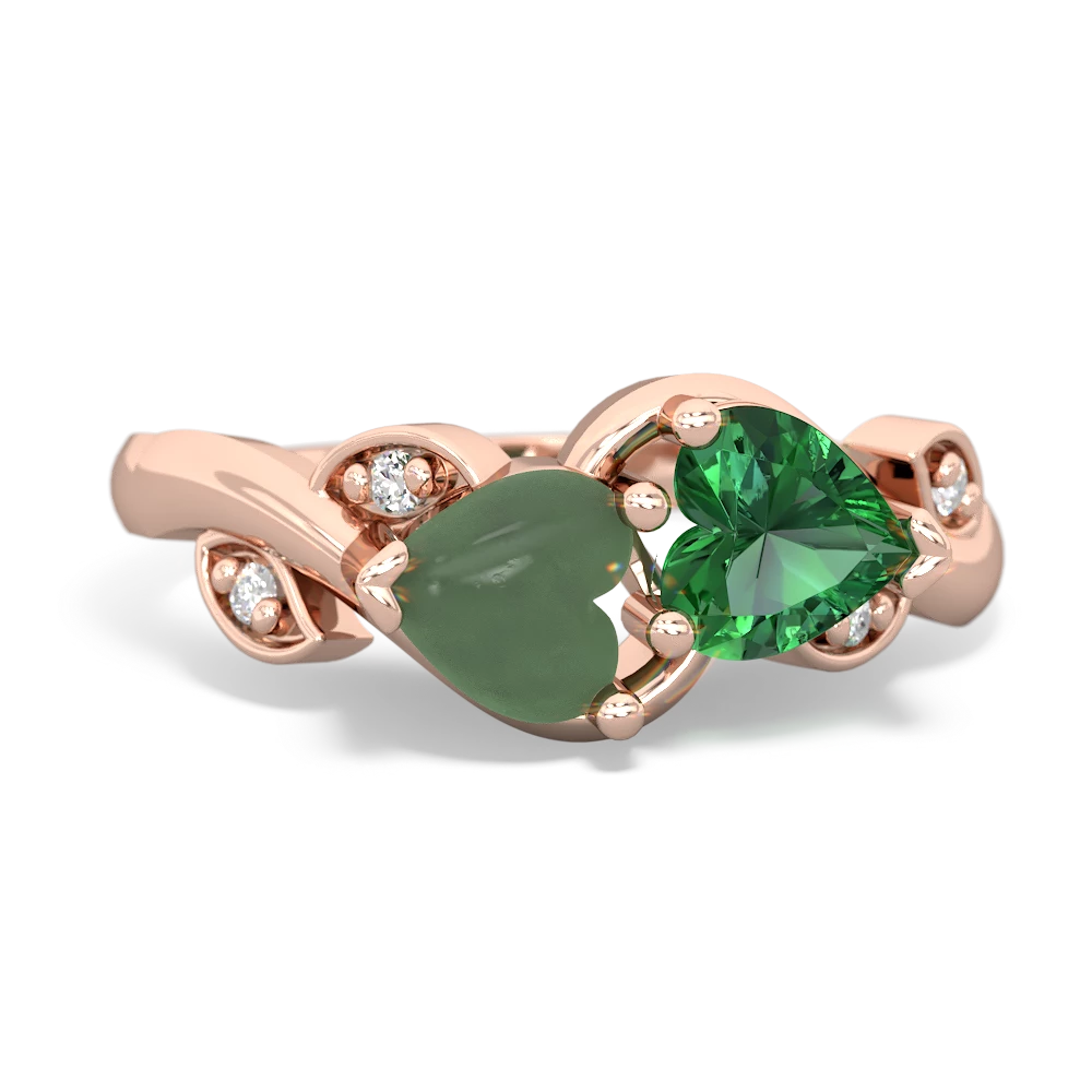 Jade Floral Elegance 14K Rose Gold ring R5790