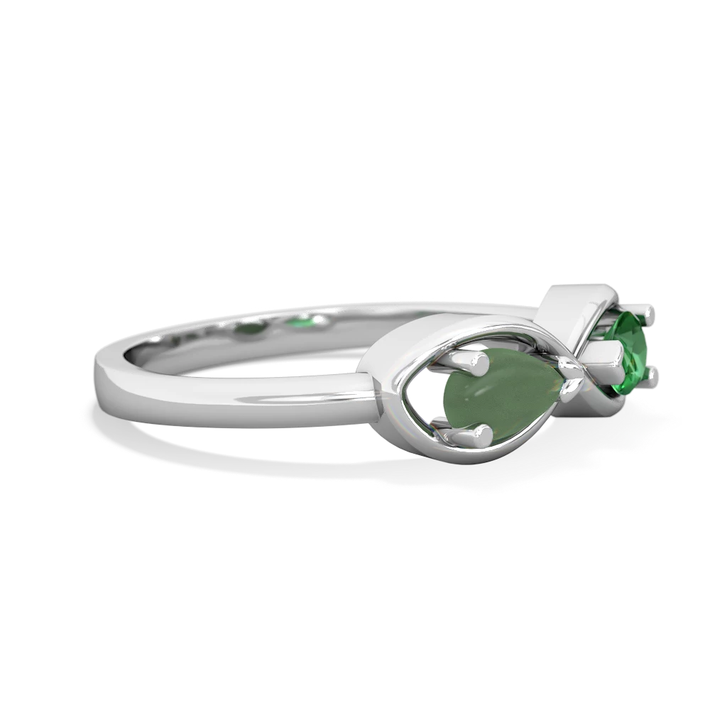 Jade Infinity 14K White Gold ring R5050