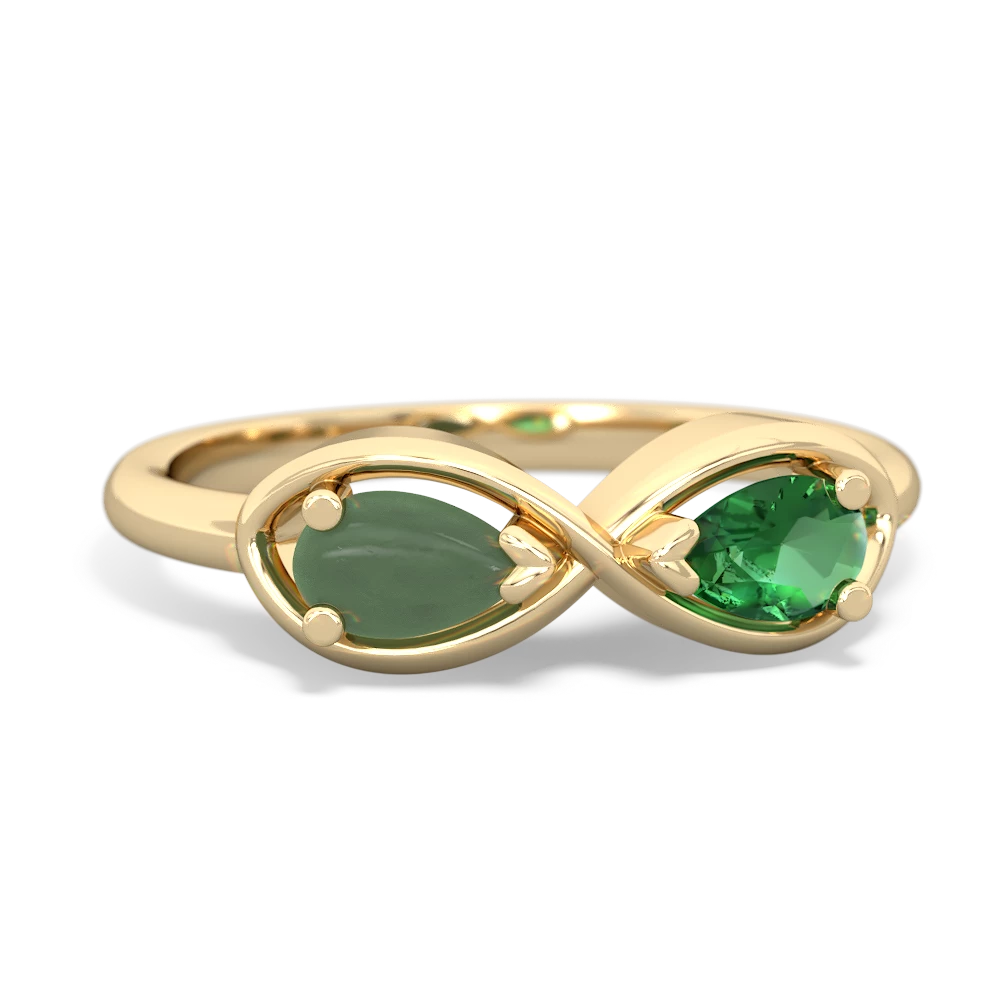 Jade Infinity 14K Yellow Gold ring R5050