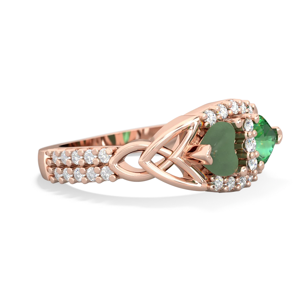 Jade Sparkling Celtic Knot 14K Rose Gold ring R2645