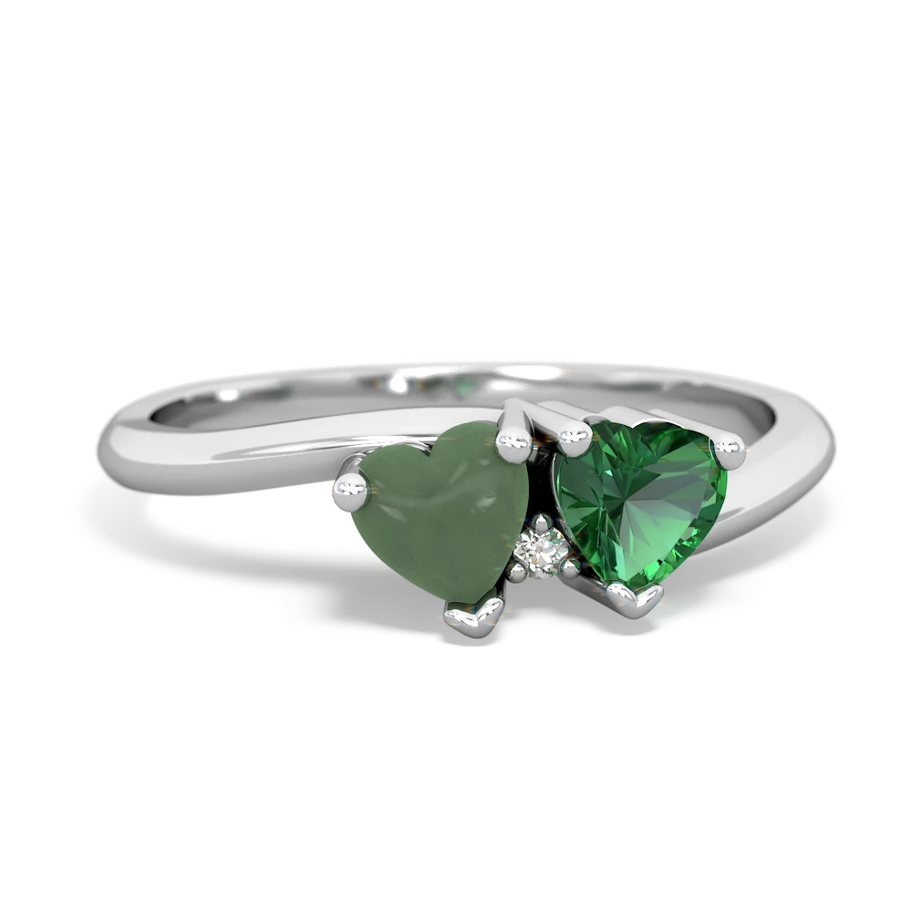 Jade Sweethearts 14K White Gold ring R5260