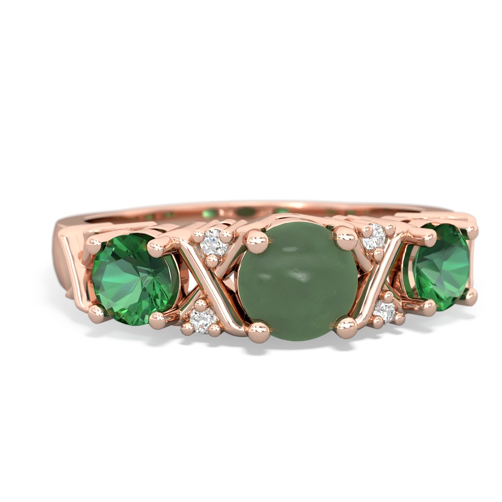 Jade Hugs And Kisses 14K Rose Gold ring R5016