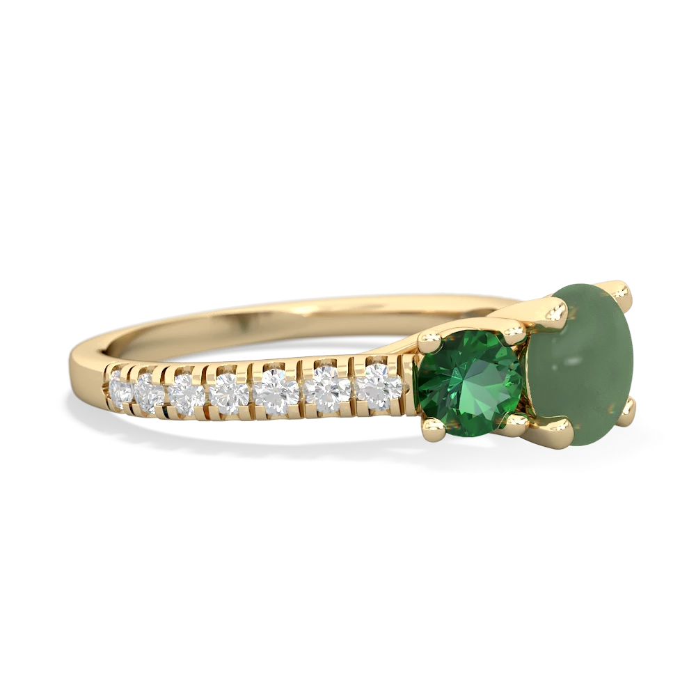 Jade Pave Trellis 14K Yellow Gold ring R5500