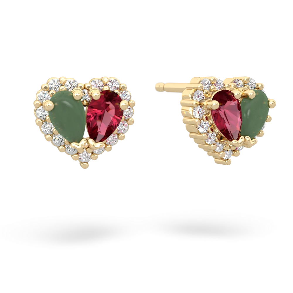 Jade Halo 14K Yellow Gold earrings E7008