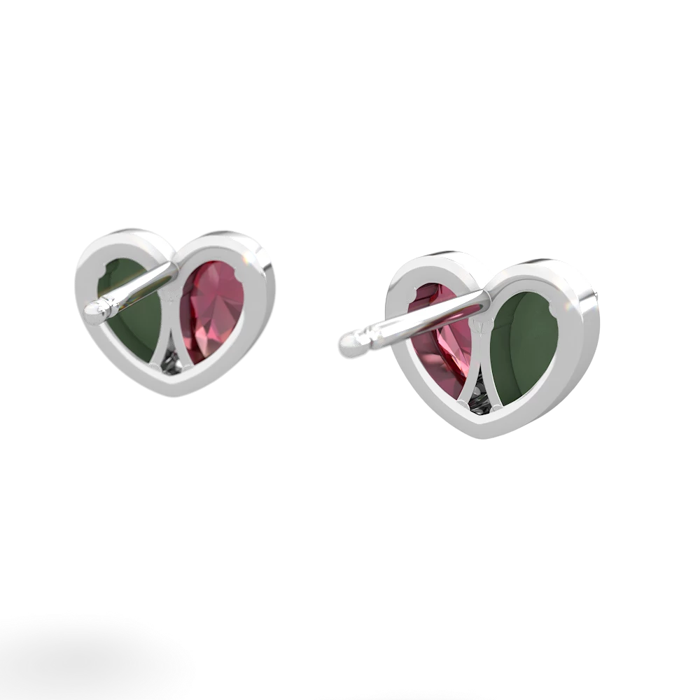 Jade 'Our Heart' 14K White Gold earrings E5072