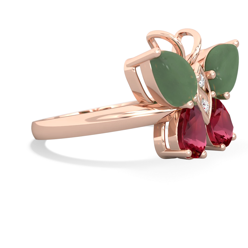 Jade Butterfly 14K Rose Gold ring R2215