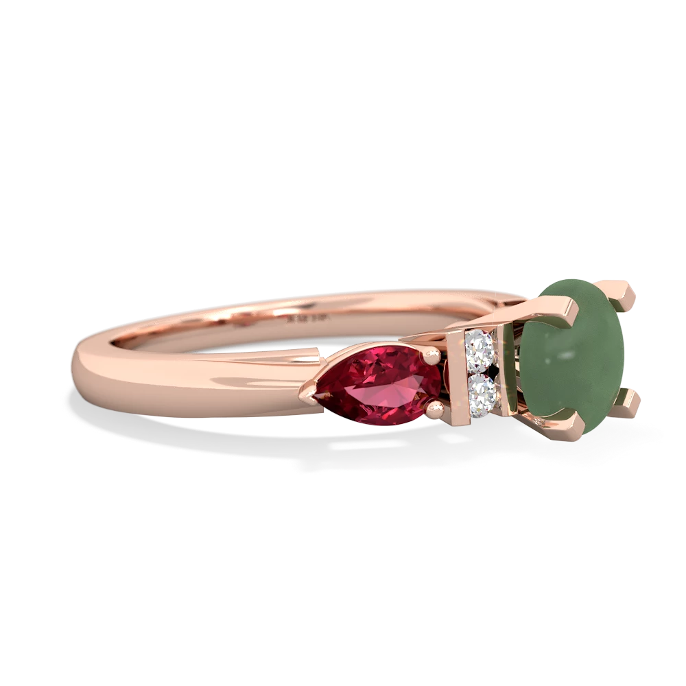 Jade 6Mm Round Eternal Embrace Engagement 14K Rose Gold ring R2005