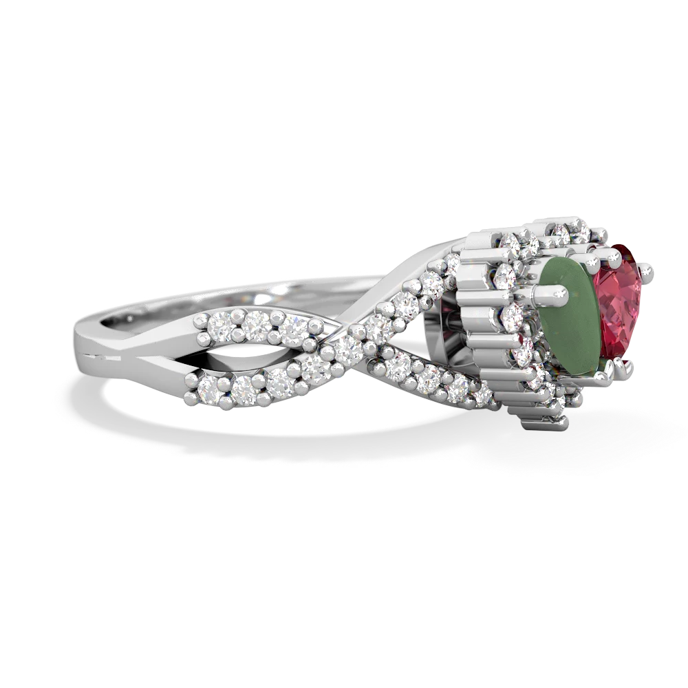 Jade Diamond Twist 'One Heart' 14K White Gold ring R2640HRT