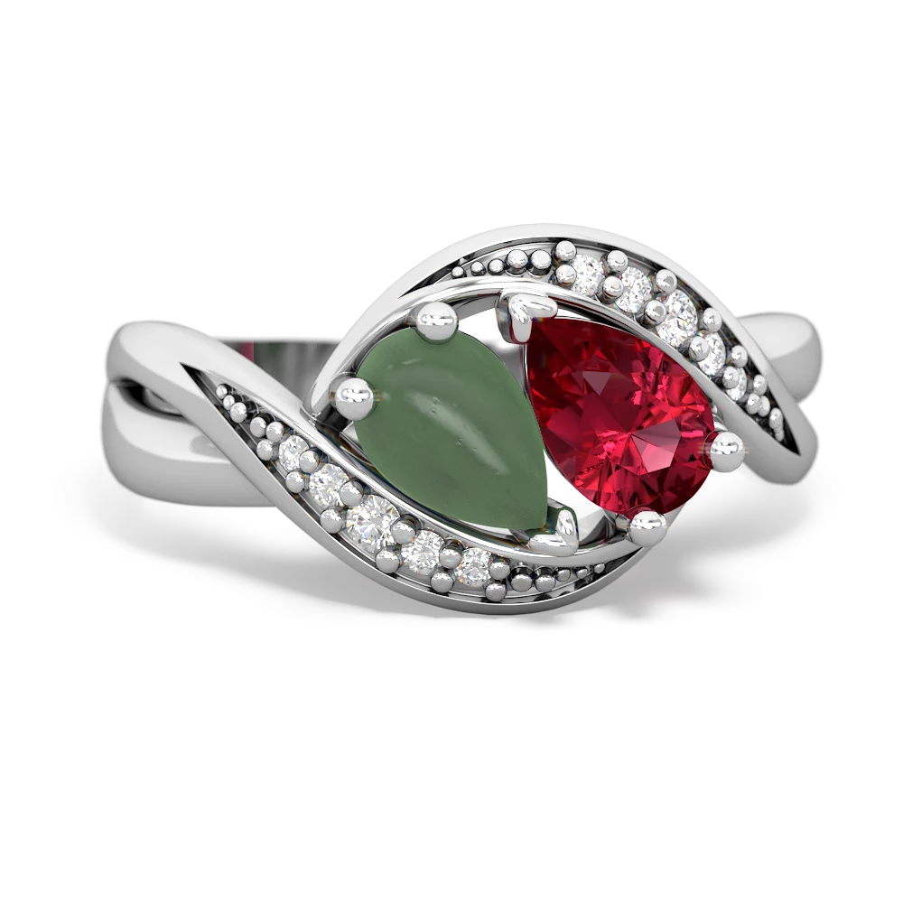 Jade Summer Winds 14K White Gold ring R5342