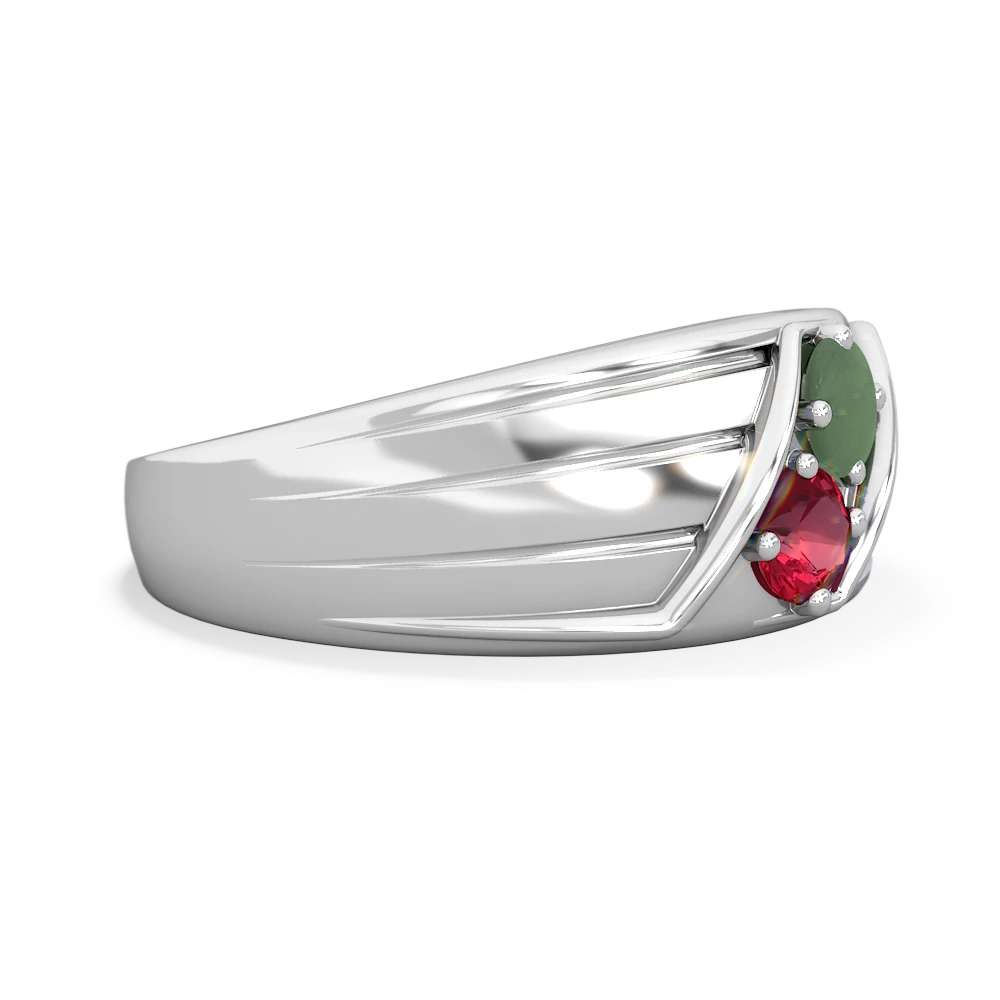 Jade Men's Streamline 14K White Gold ring R0460