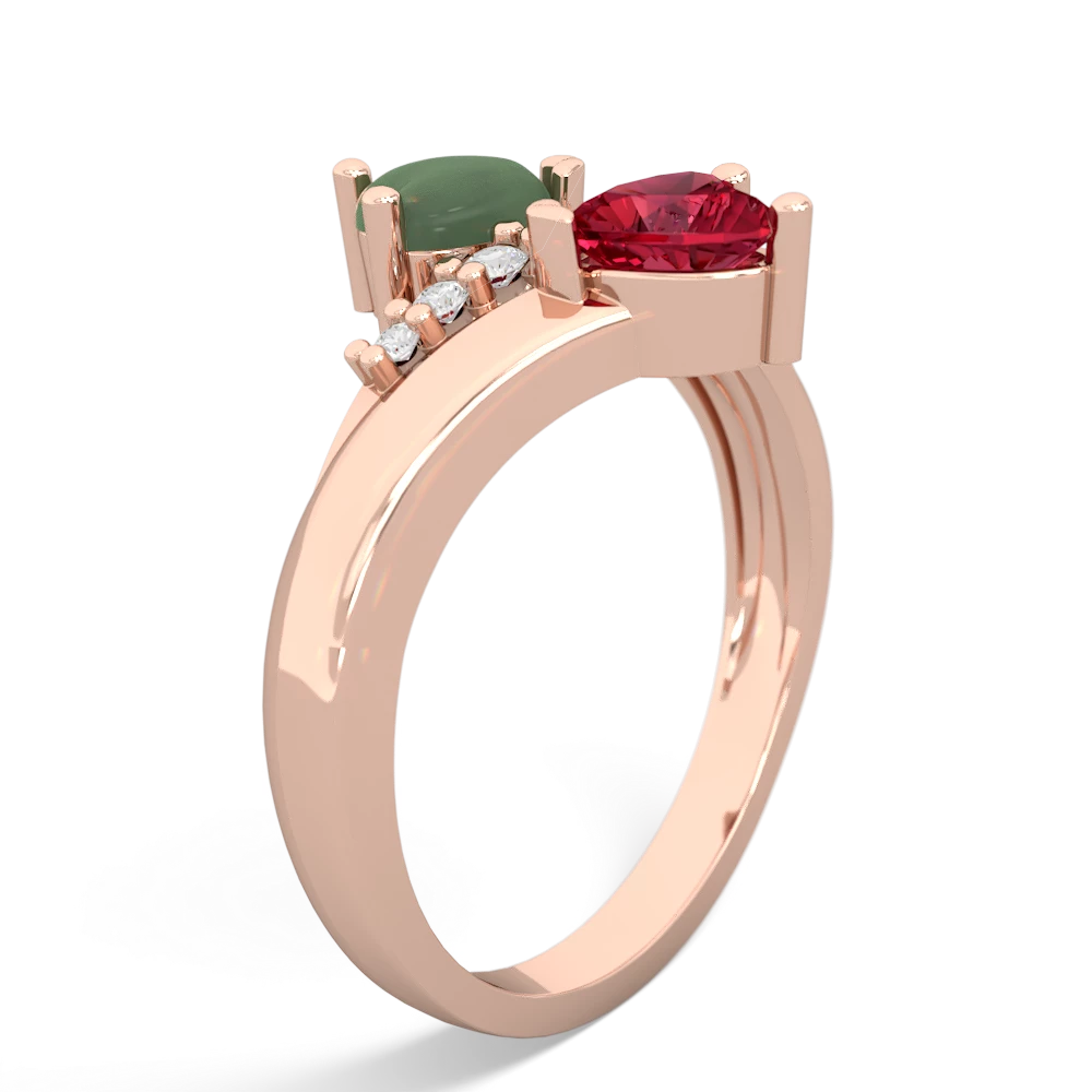 Jade Heart To Heart 14K Rose Gold ring R2064