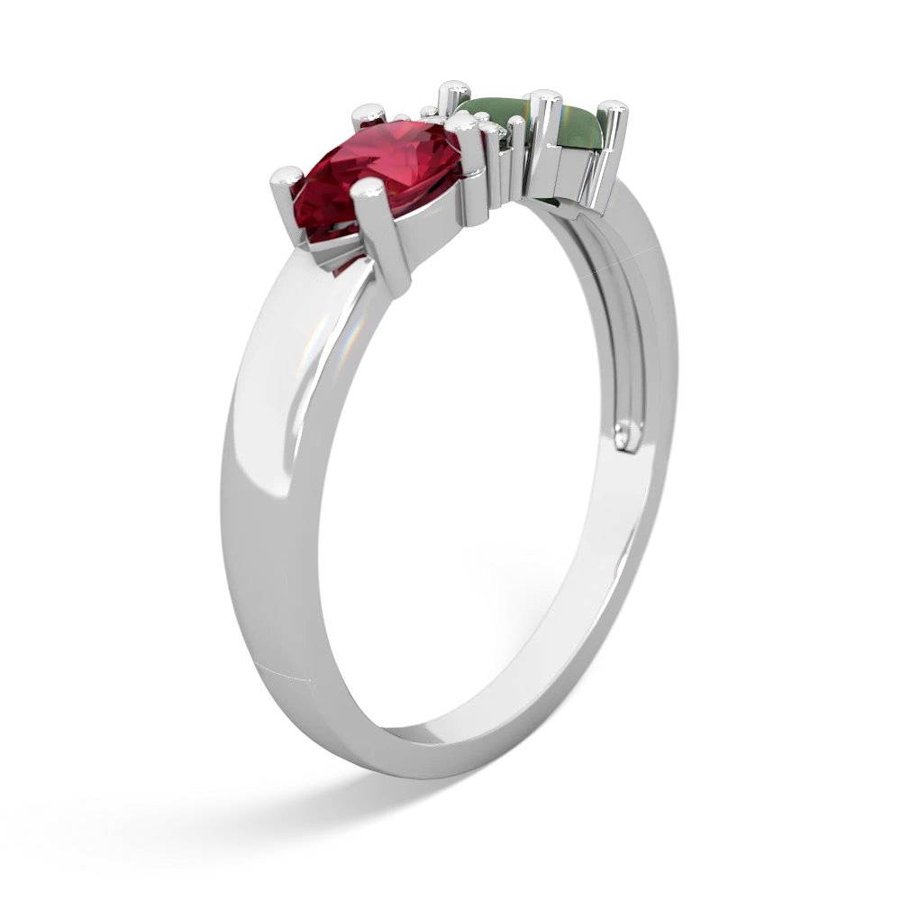 Jade Pear Bowtie 14K White Gold ring R0865