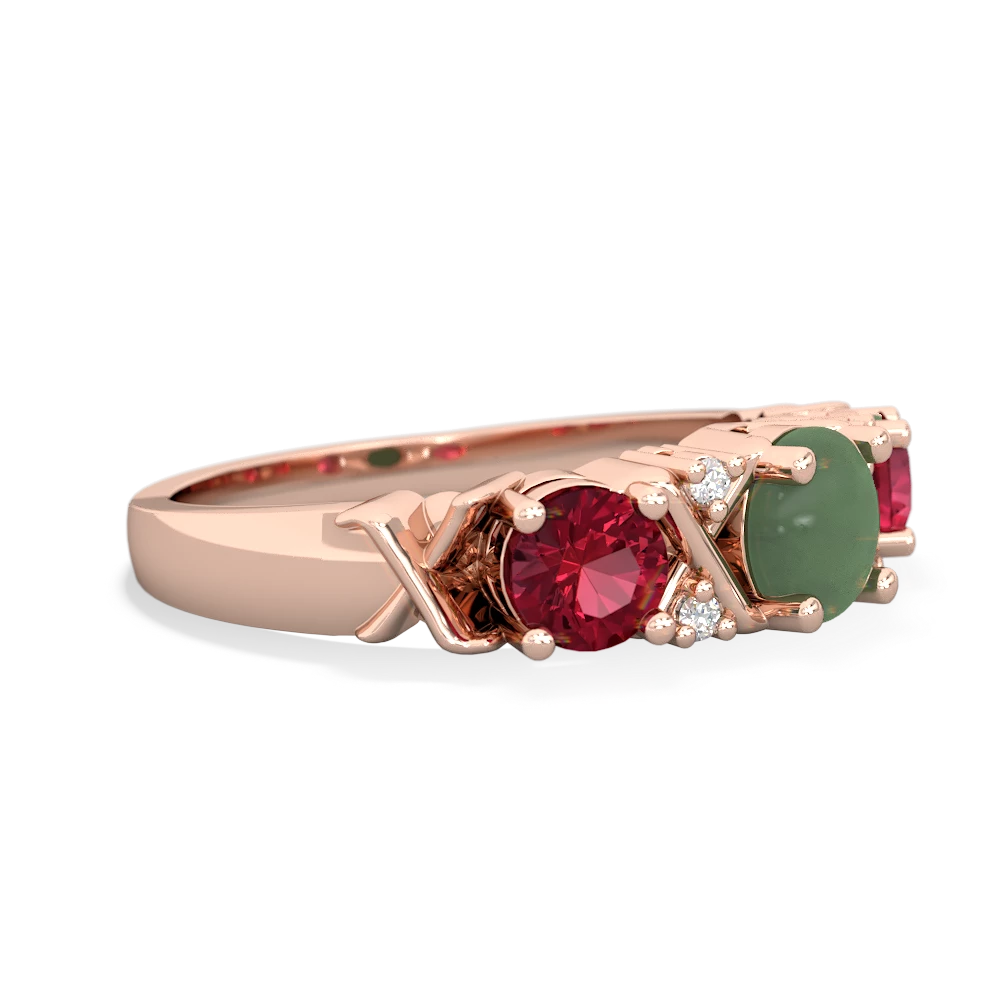 Jade Hugs And Kisses 14K Rose Gold ring R5016