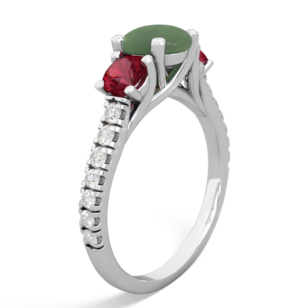 Jade Pave Trellis 14K White Gold ring R5500