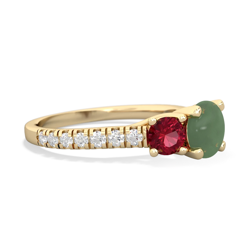 Jade Pave Trellis 14K Yellow Gold ring R5500