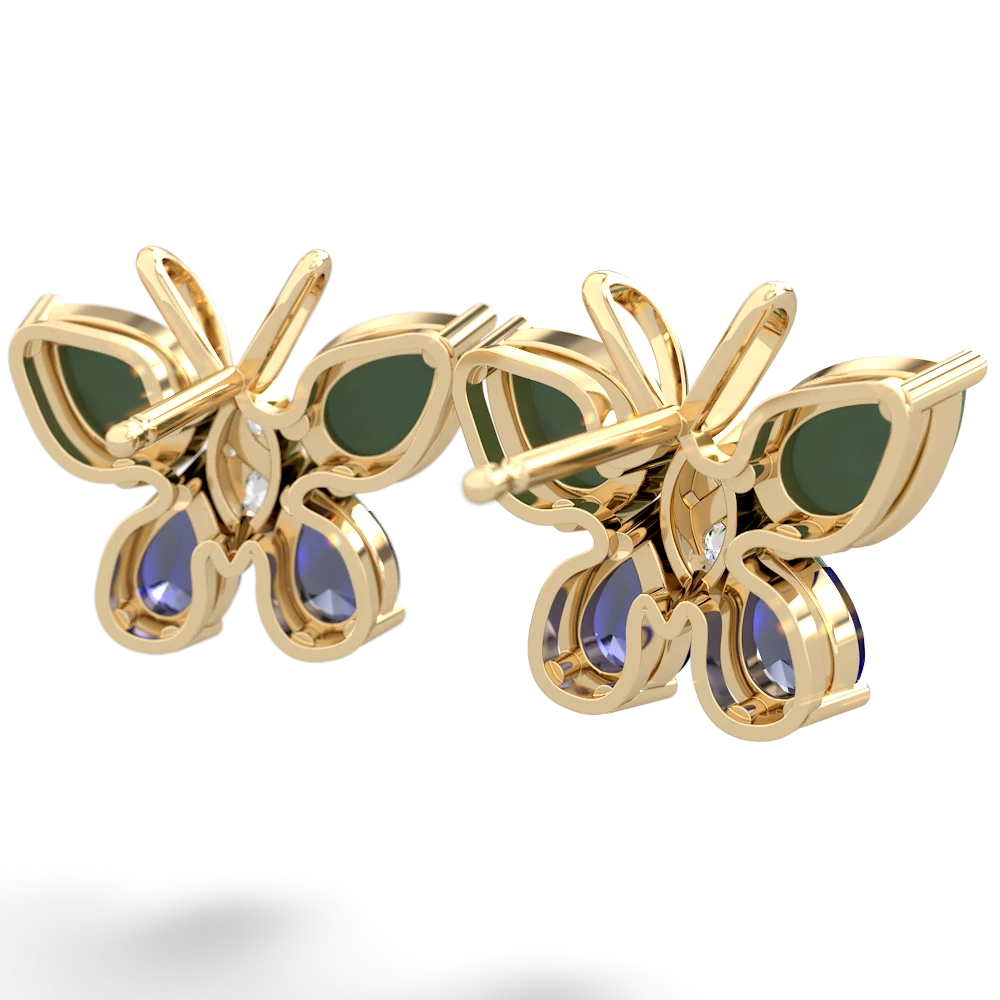 Jade Butterfly 14K Yellow Gold earrings E2215