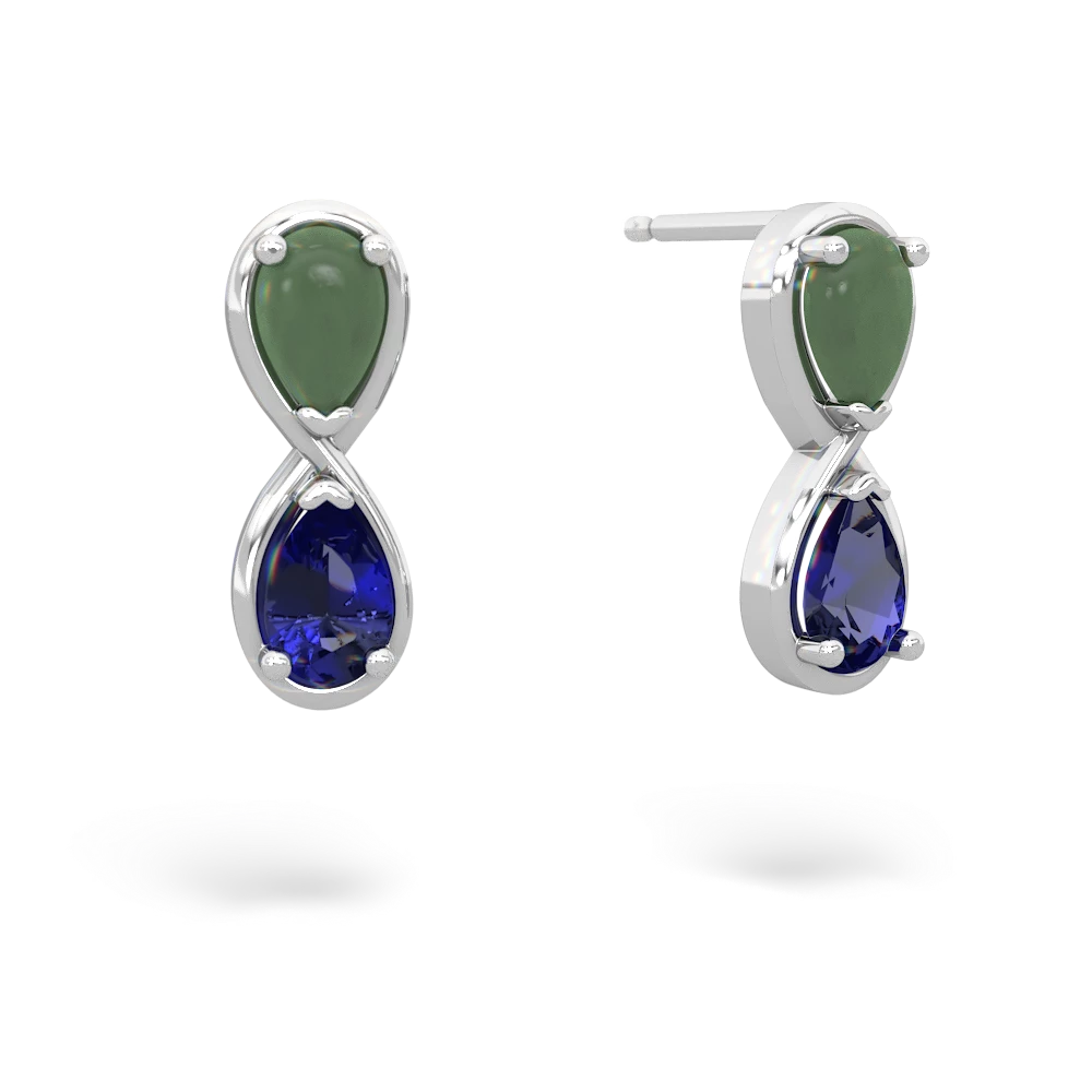 Jade Infinity 14K White Gold earrings E5050