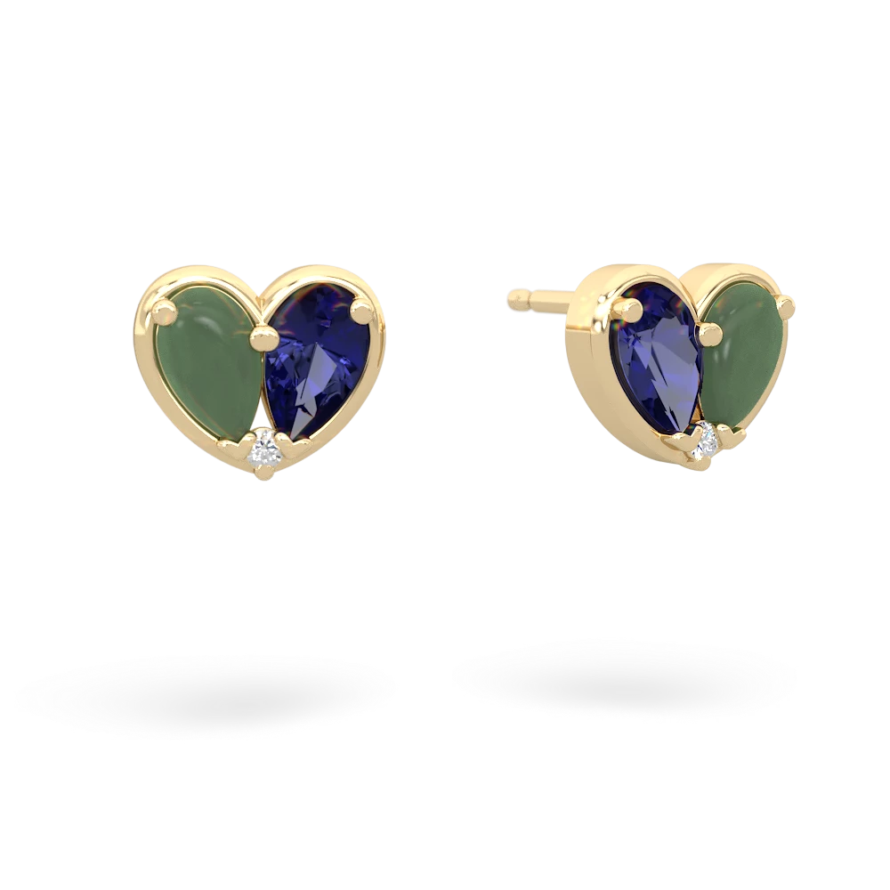 Jade 'Our Heart' 14K Yellow Gold earrings E5072