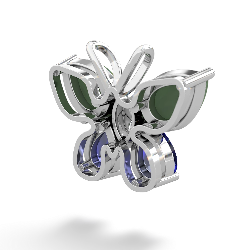 Jade Butterfly 14K White Gold pendant P2215