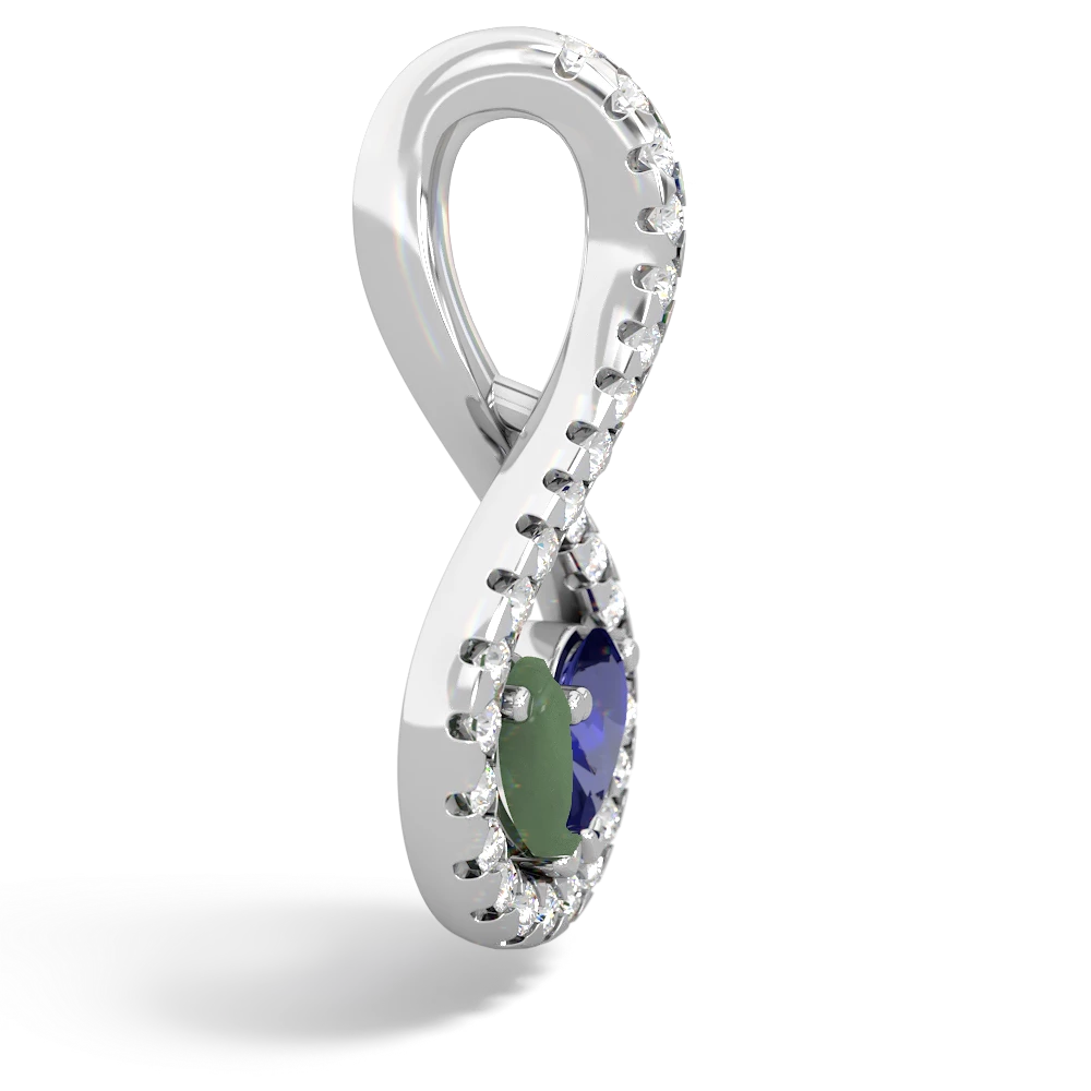 Jade Pave Twist 'One Heart' 14K White Gold pendant P5360