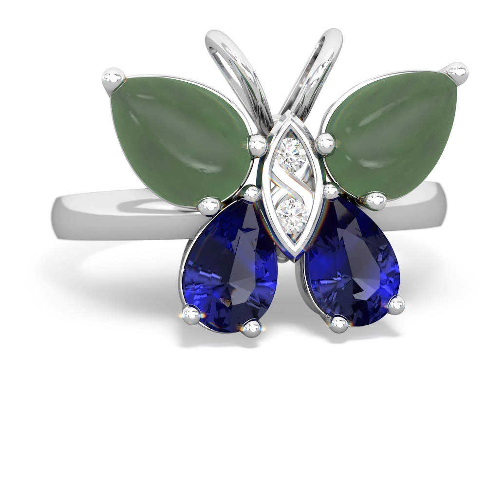 Jade Butterfly 14K White Gold ring R2215