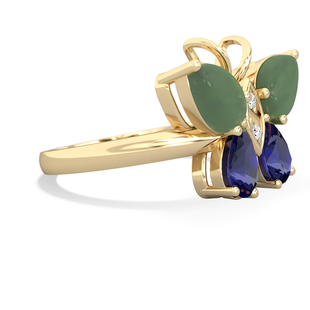 Jade Butterfly 14K Yellow Gold ring R2215