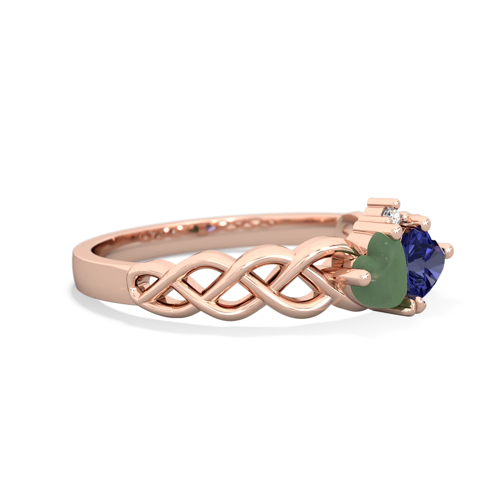 Jade Heart To Heart Braid 14K Rose Gold ring R5870