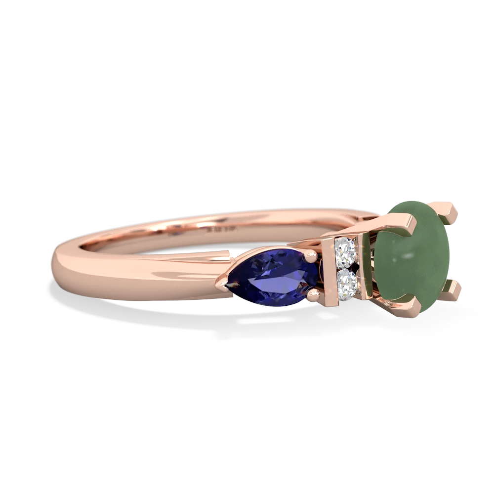 Jade 6Mm Round Eternal Embrace Engagement 14K Rose Gold ring R2005