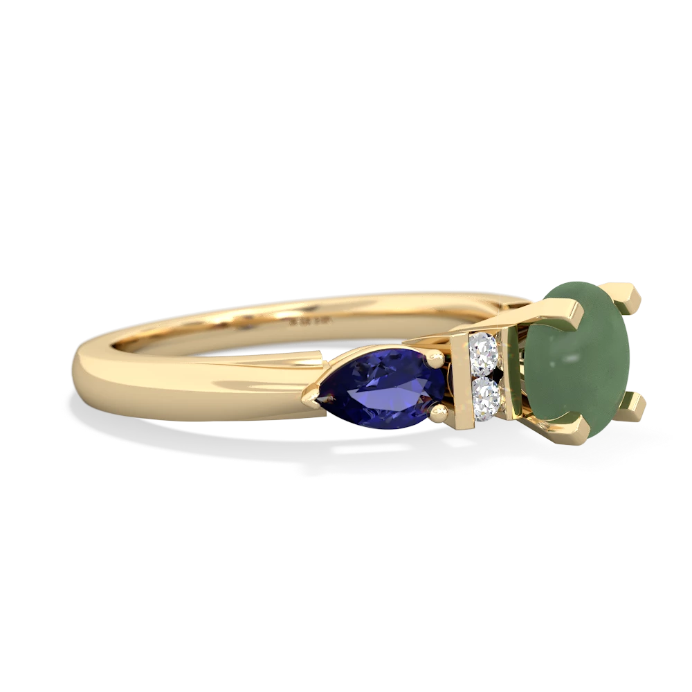 Jade 6Mm Round Eternal Embrace Engagement 14K Yellow Gold ring R2005