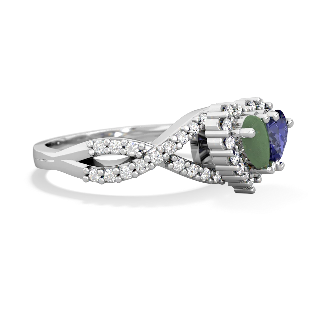 Jade Diamond Twist 'One Heart' 14K White Gold ring R2640HRT