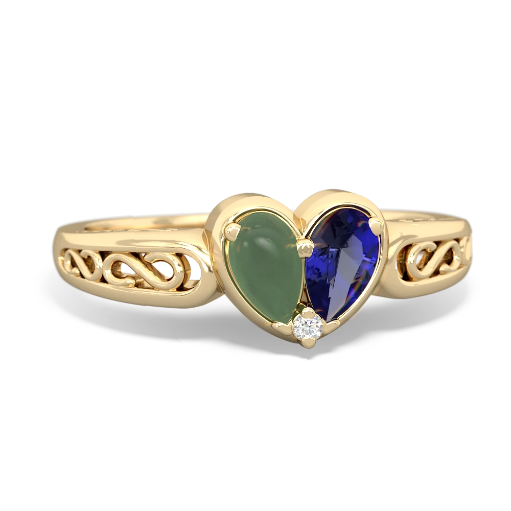 Jade Filligree 'One Heart' 14K Yellow Gold ring R5070