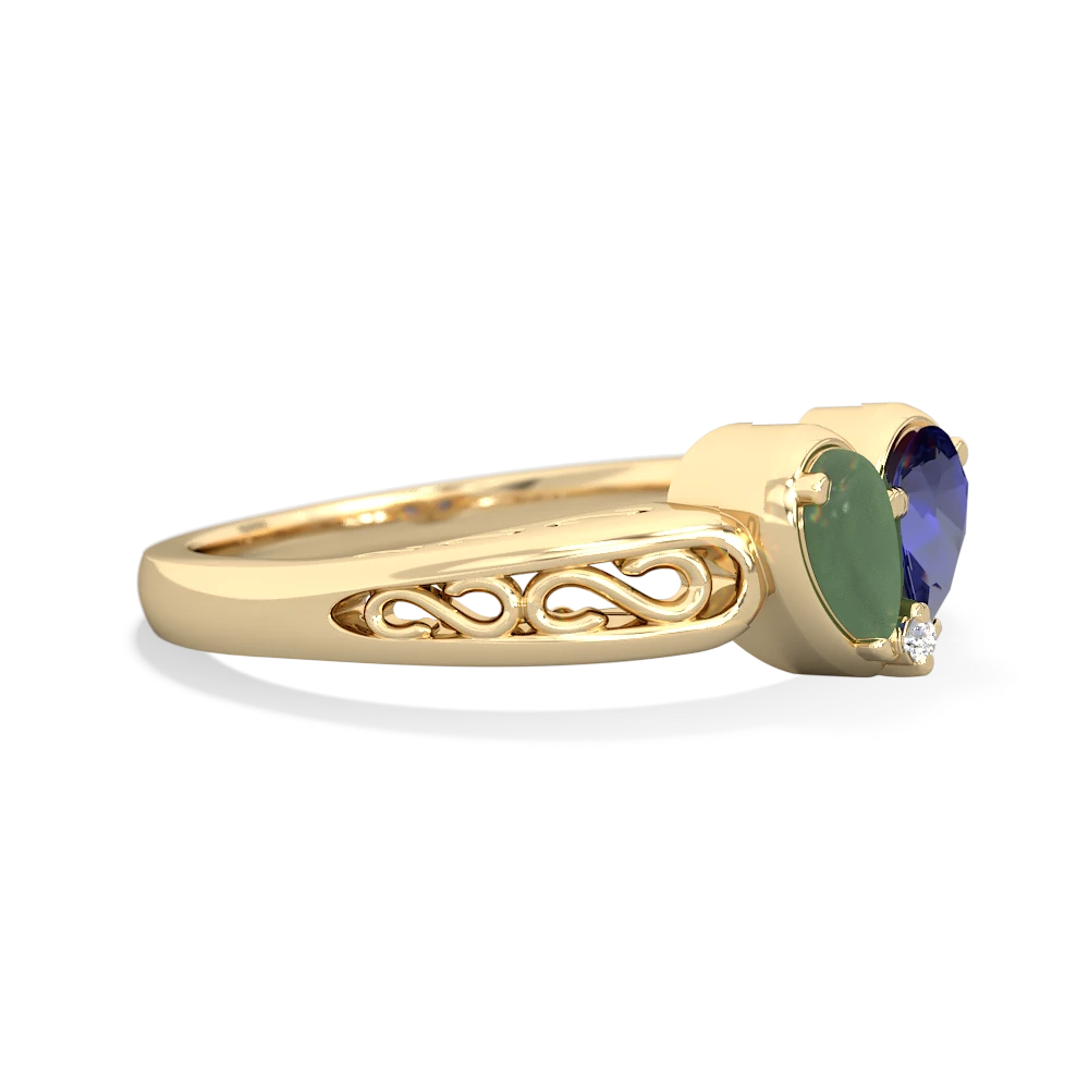 Jade Filligree 'One Heart' 14K Yellow Gold ring R5070