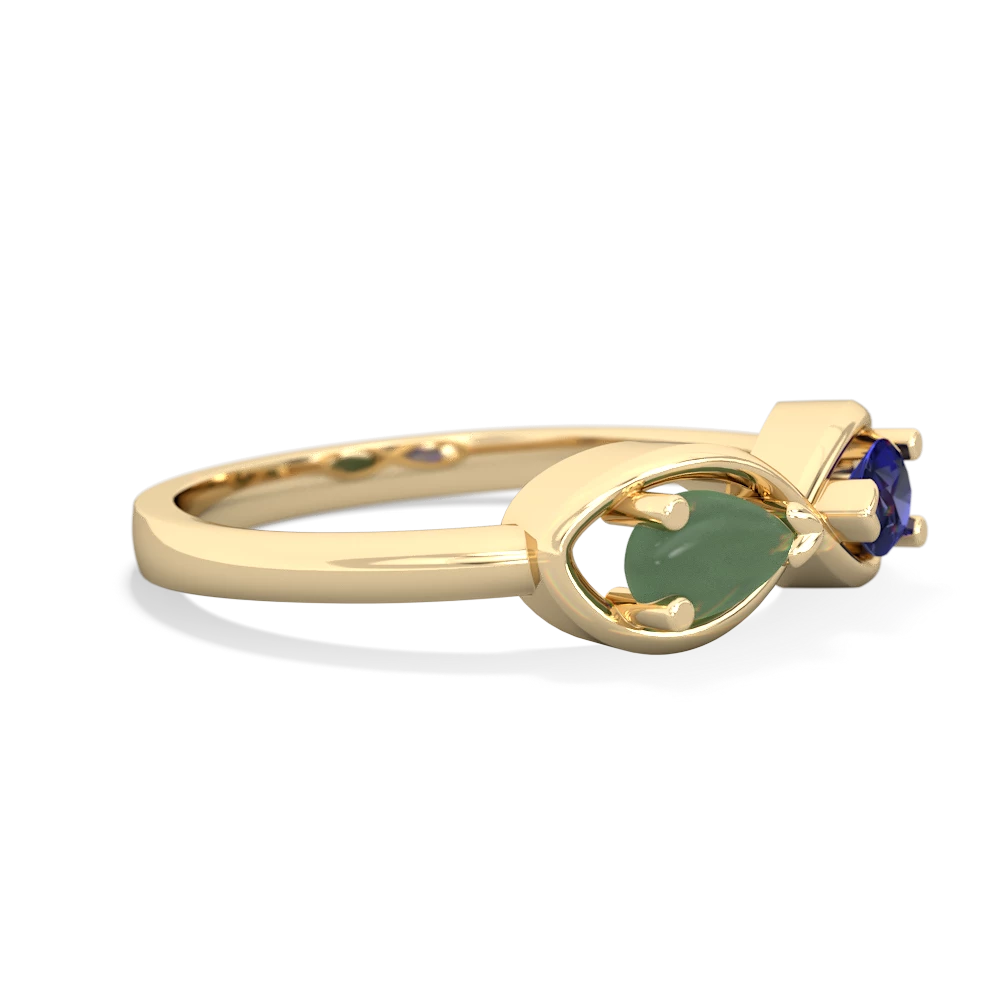 Jade Infinity 14K Yellow Gold ring R5050