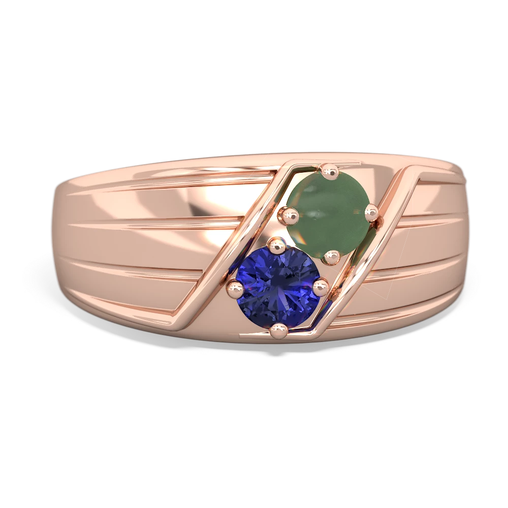 Jade Men's Streamline 14K Rose Gold ring R0460