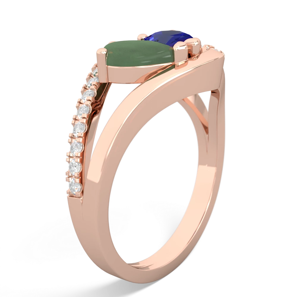 Jade Nestled Heart Keepsake 14K Rose Gold ring R5650