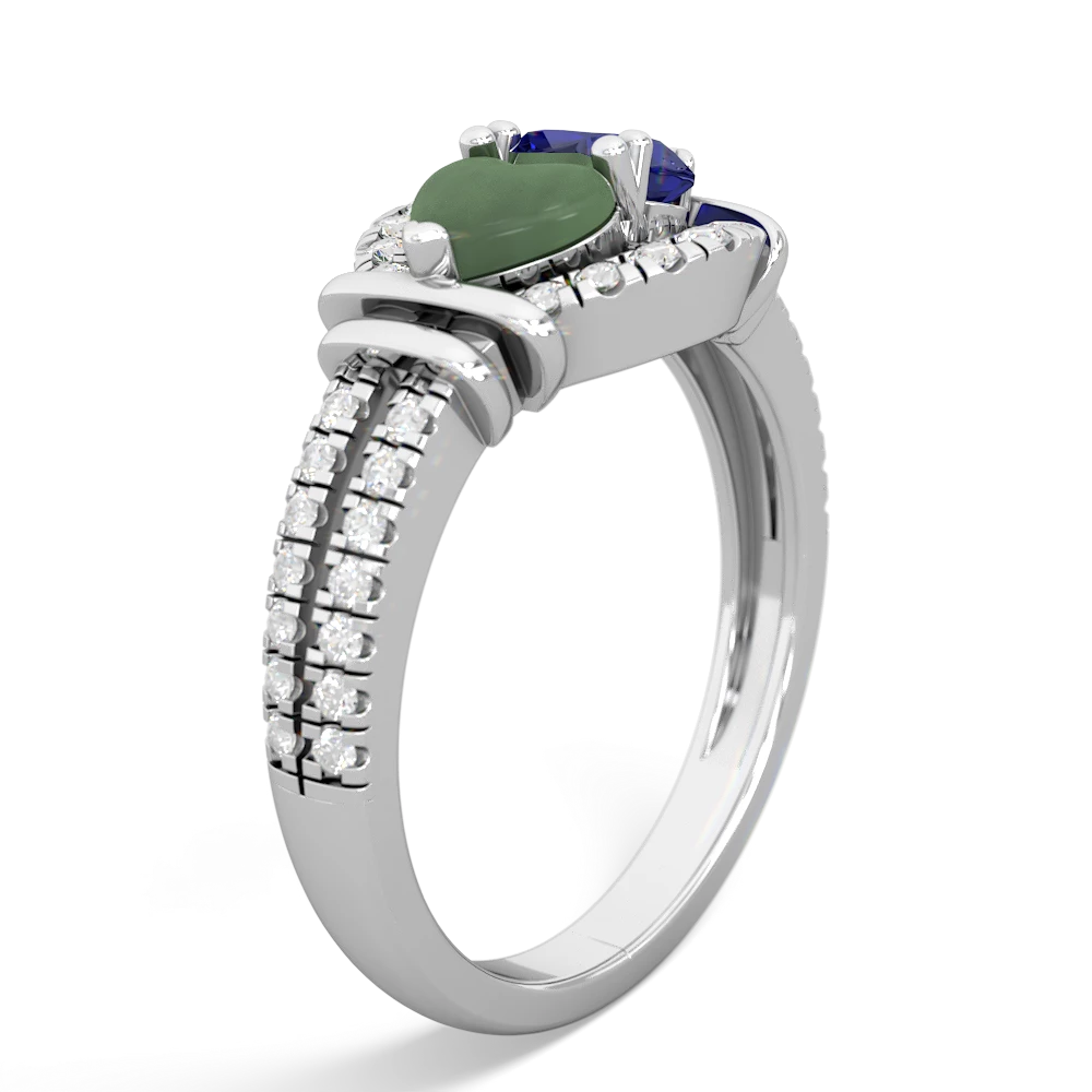 Jade Art-Deco Keepsake 14K White Gold ring R5630