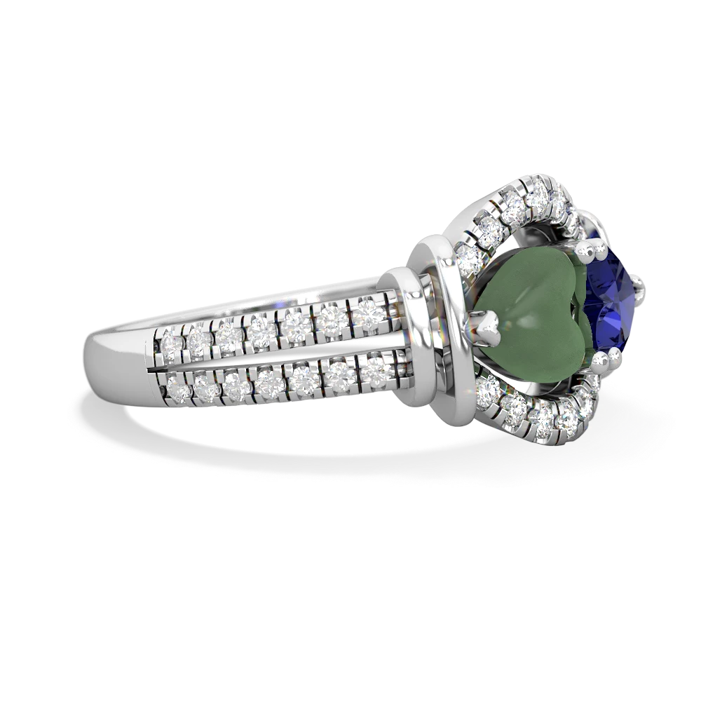 Jade Art-Deco Keepsake 14K White Gold ring R5630