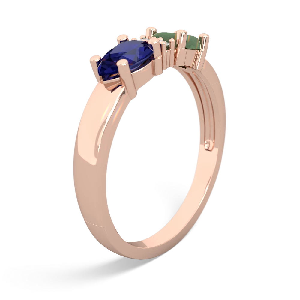 Jade Pear Bowtie 14K Rose Gold ring R0865