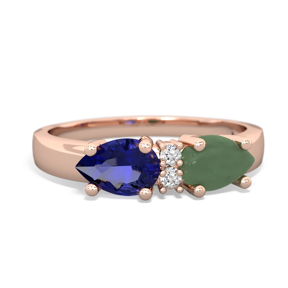 Jade Pear Bowtie 14K Rose Gold ring R0865