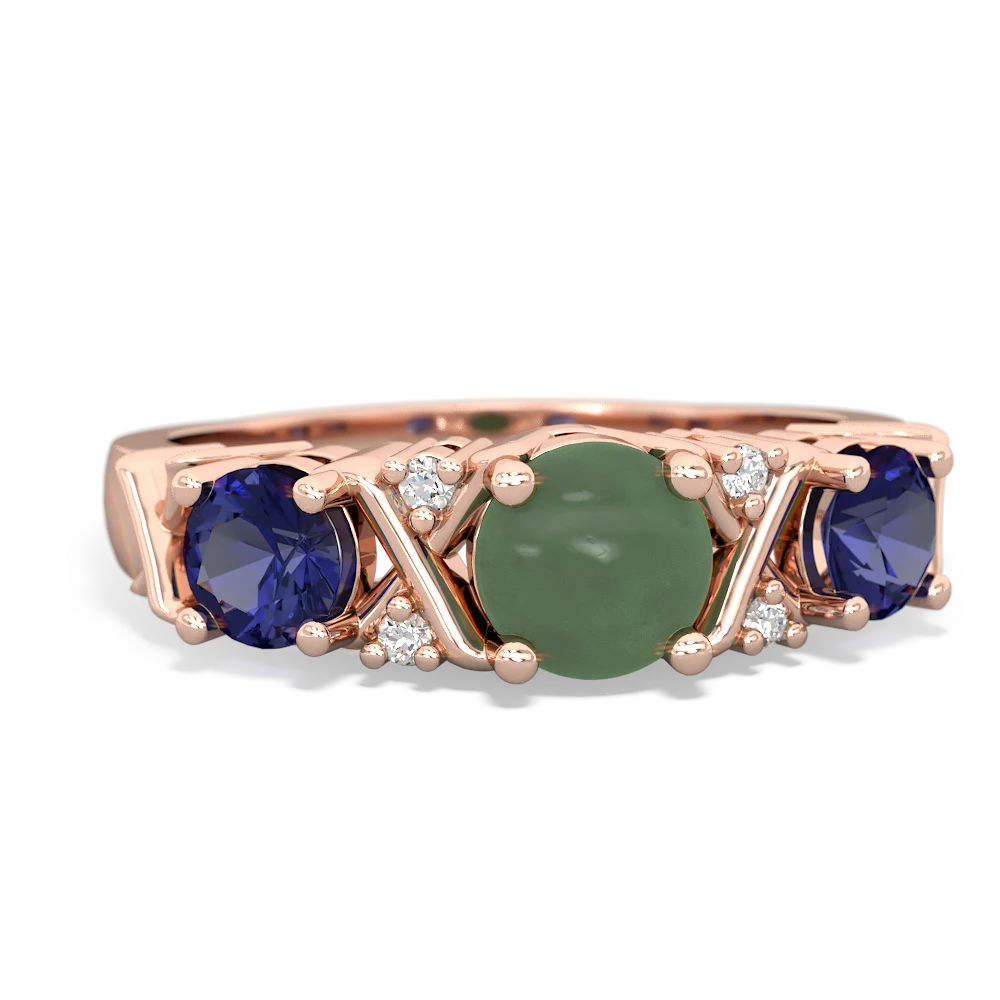 Jade Hugs And Kisses 14K Rose Gold ring R5016