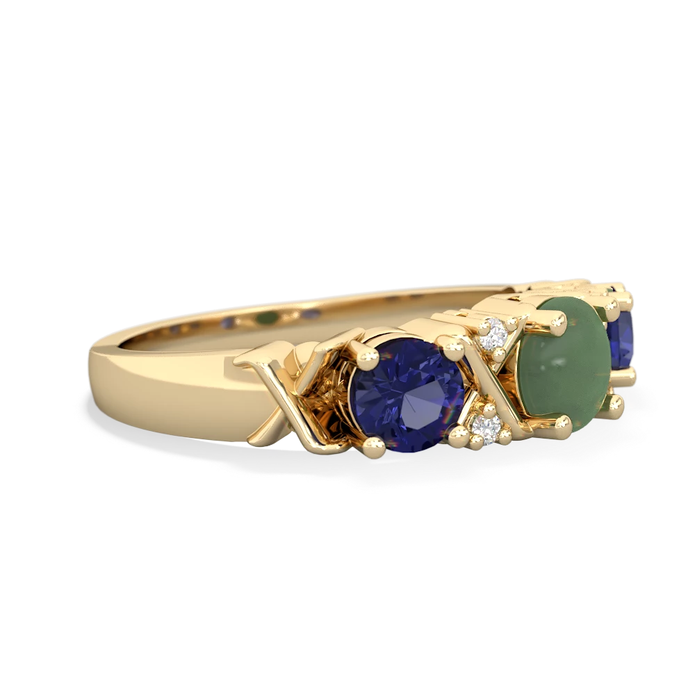 Jade Hugs And Kisses 14K Yellow Gold ring R5016