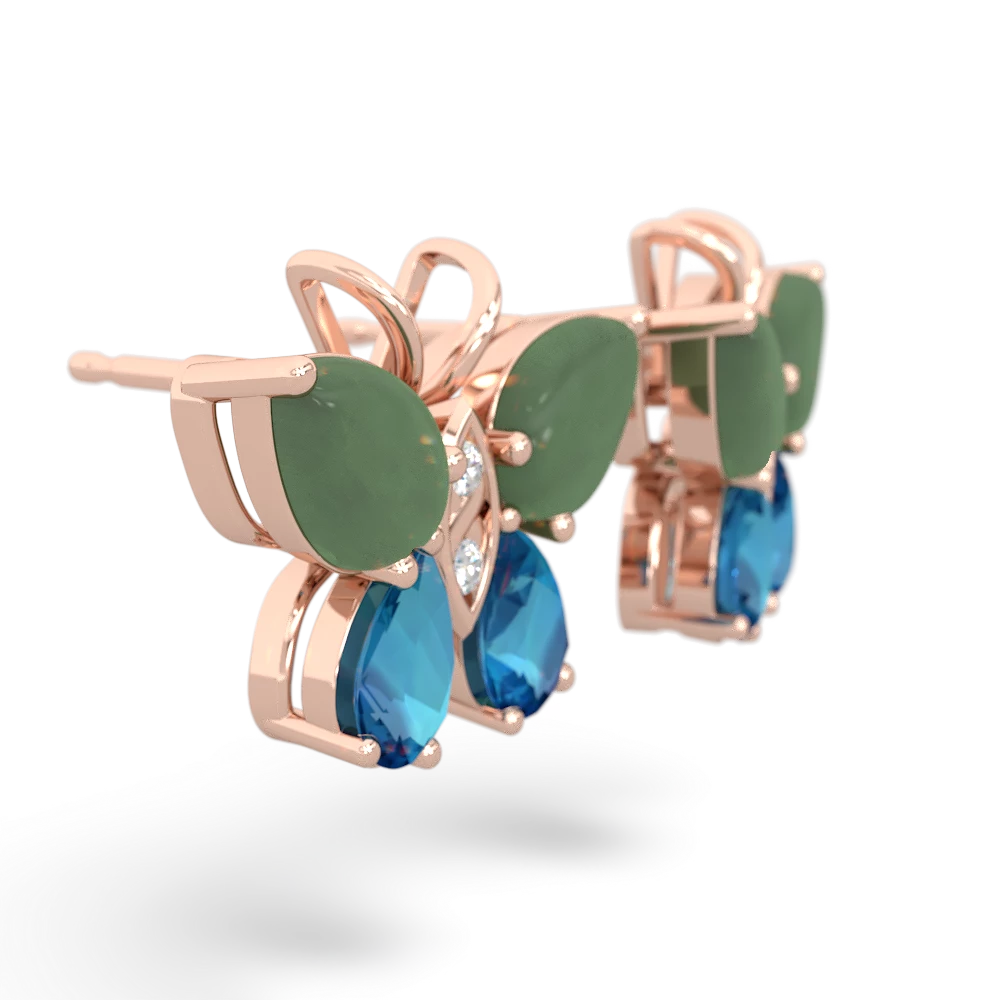 Jade Butterfly 14K Rose Gold earrings E2215